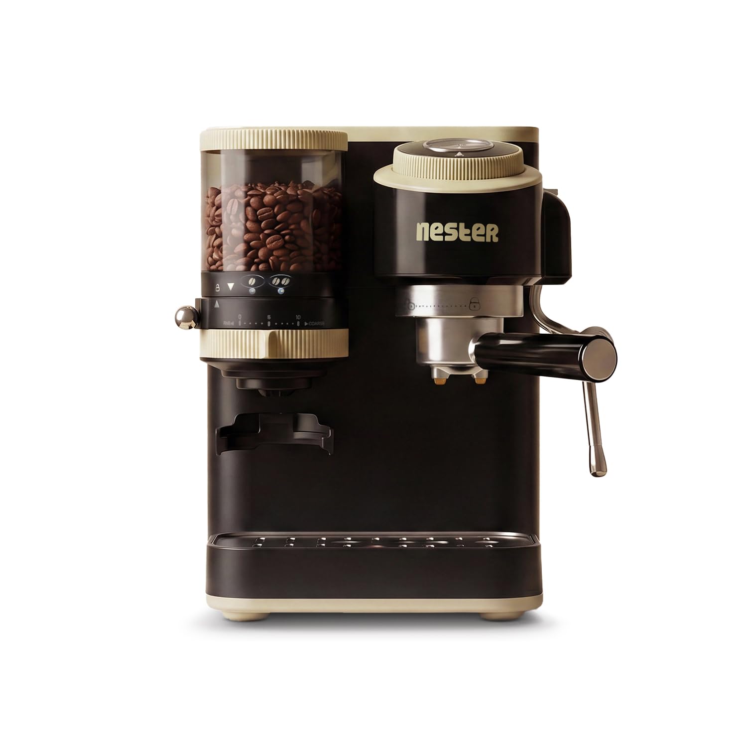 NESTER Home Barista Coffee Machine – 20 Bar Italian Ulka Pressure Pump, Built-in Grinder, BrewCore™ Technology, PID Temperature Control, Espresso, Americano, Steam & Pod Compatible - Smoked Caramel-image-17