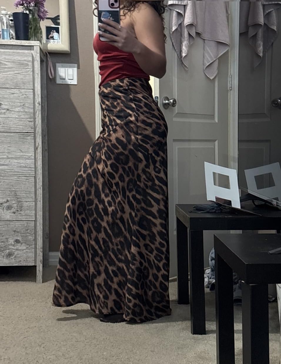 Leopard Print Skirt Cheetah Print Long Skirts for Women Trendy Y2k Summer Skirts Maxi Skirt - Image 6