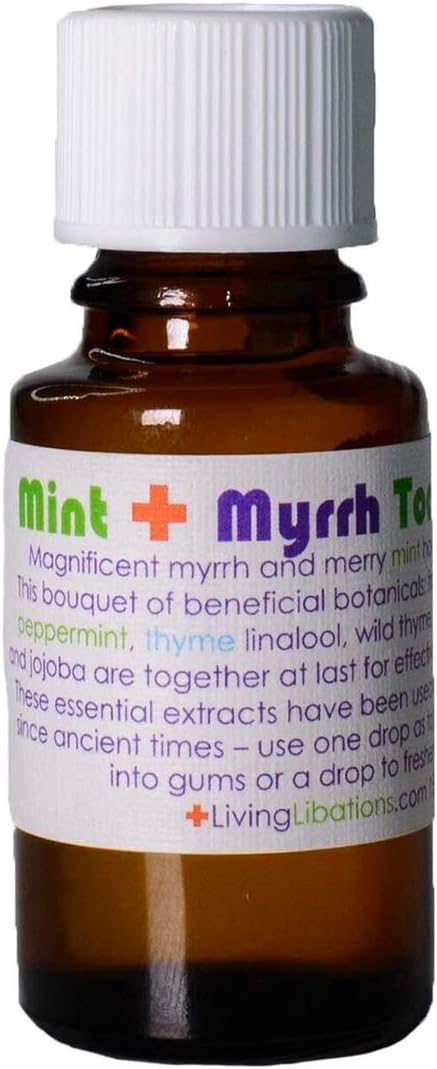 Living Libations - Organic Mint + Myrrh Tooth Serum | Natural, Wildcrafted, Vegan Clean Beauty (0.5 fl oz | 15 ml)