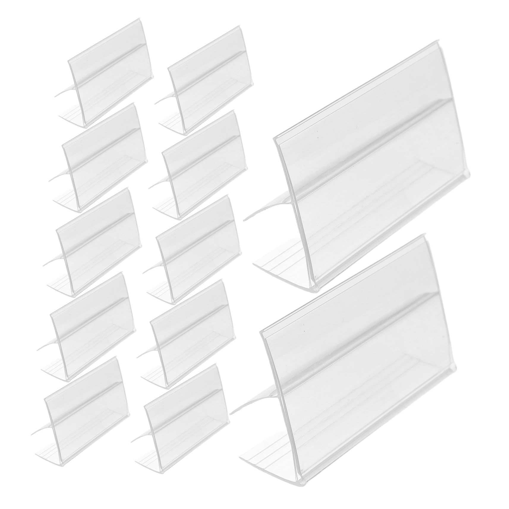 PLAFOPE 100 Pezzi Etichette in Plastica PVC per Scaffali Clip per Cartelli Supporto per Supermercati Negozi e Uffici