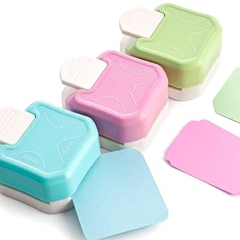 Koogel 3PCS 3 in 1 Corner Punch Set Rounder + Beauty Shape + Chamfer Edges, 3 Way Cutter for Scrapbooking, Photocards & DIY Paper Crafts, Works Great with Laminate, Precision Professional Cutting
