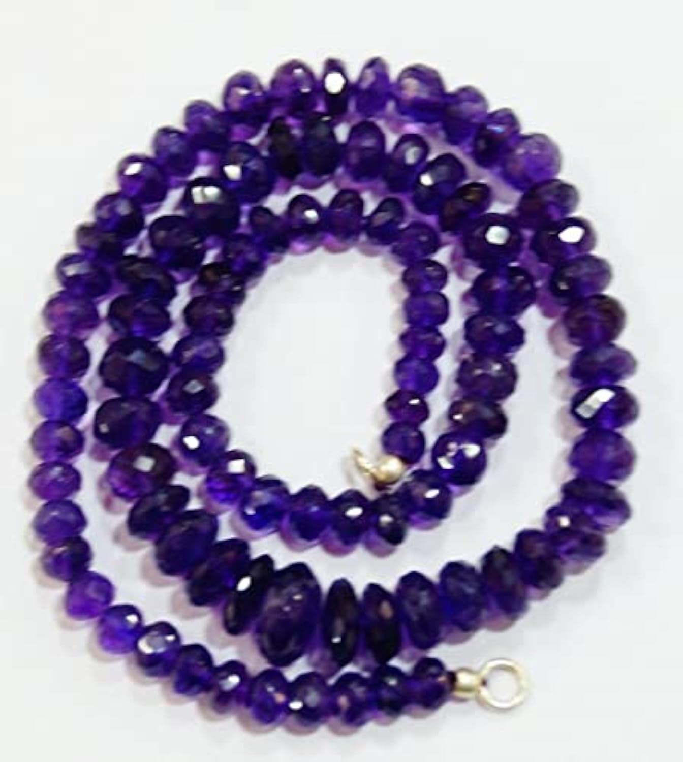 LKBEADS Naturalny klejnot kamień afrykański ametyst fasetowane koraliki kompletny naszyjnik 45 cm 5 do 11 mm duże koraliki