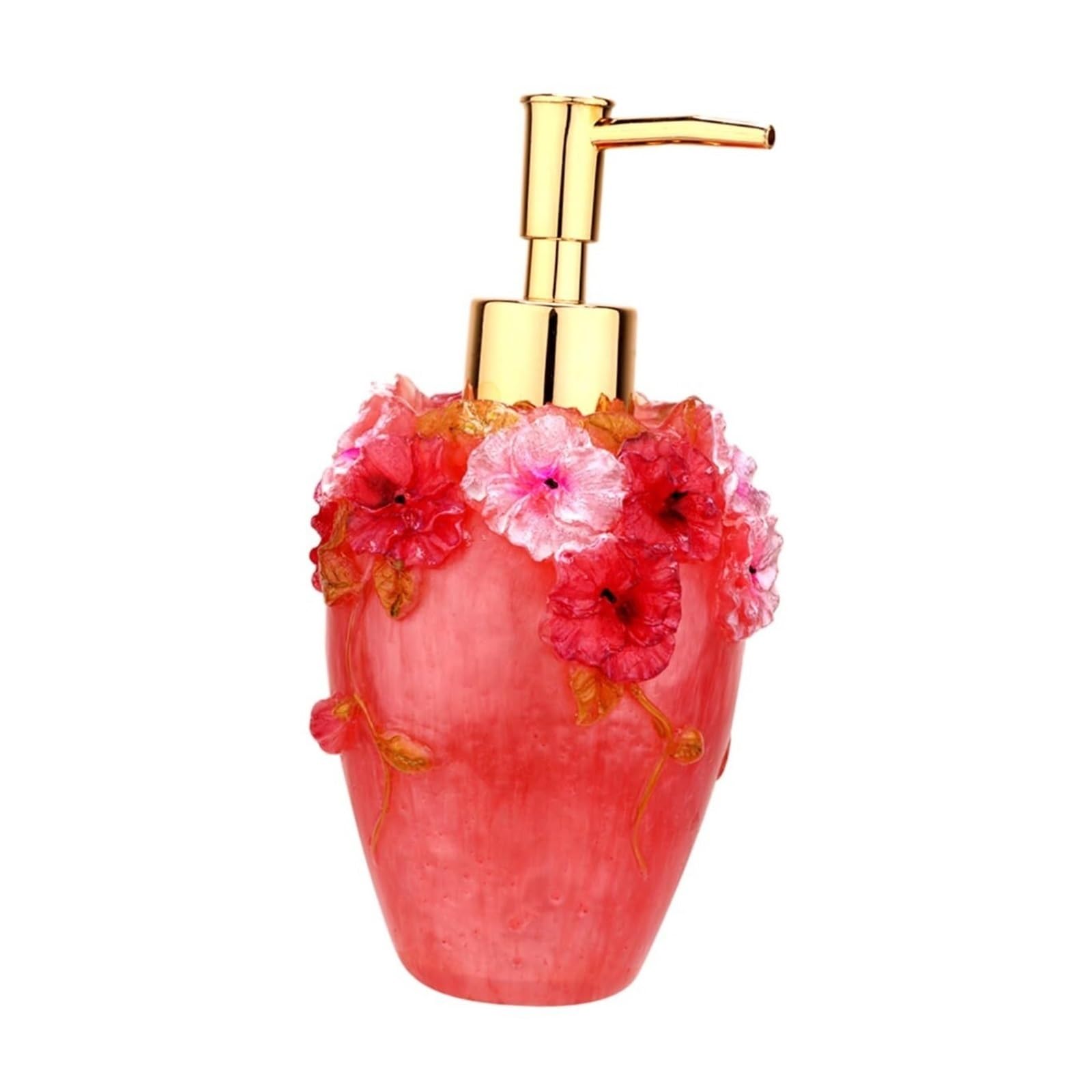 Distributeur de savon en céramique style européen chic à motif rouge