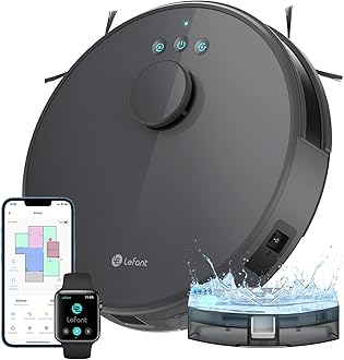 Lefant M1 Robot Vacuum Cleaner with Mop, dToF Laser Navigation, 5500Pa Strong Suction, 150 Min, Smart App/Alexa Control, Ideal for Pet Hair, Hard Floors and Carpets, Custom Cleaning, 2.4G Wi-Fi