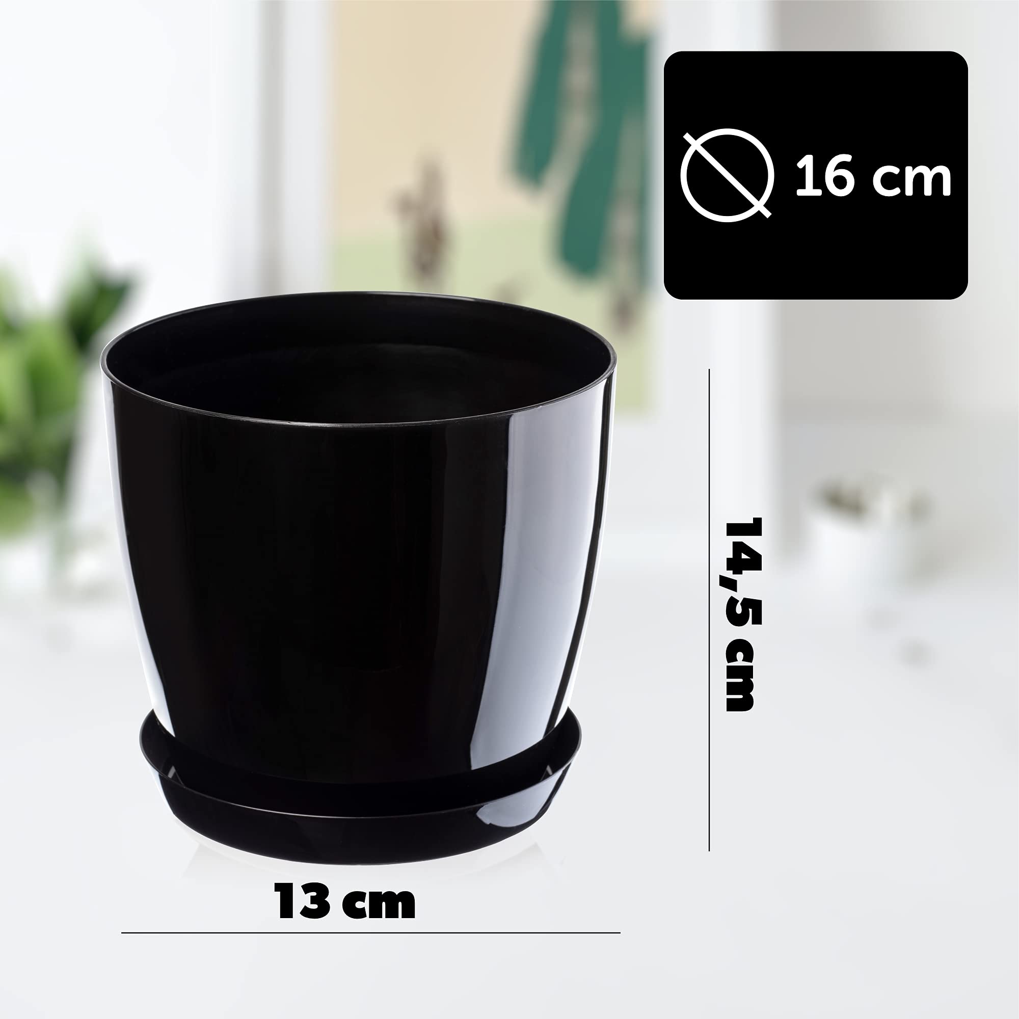 KADAX Maceta Alta, Maceta Grande De Plástico Para Decoración Interior Y Exterior Moderna Y Elegante Maceta 68 Cm Negro 82129424