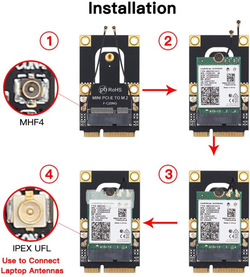 M.2 to PCIe Converter for Laptop NGFF M.2 Key A+E WiFi Bluetooth Card to Mini PCI-E Converter Adapter Make Your Newest M.2 WiFi Card on laptops 2010-2016 Laptops Based on PCI Express Solt : Electronics