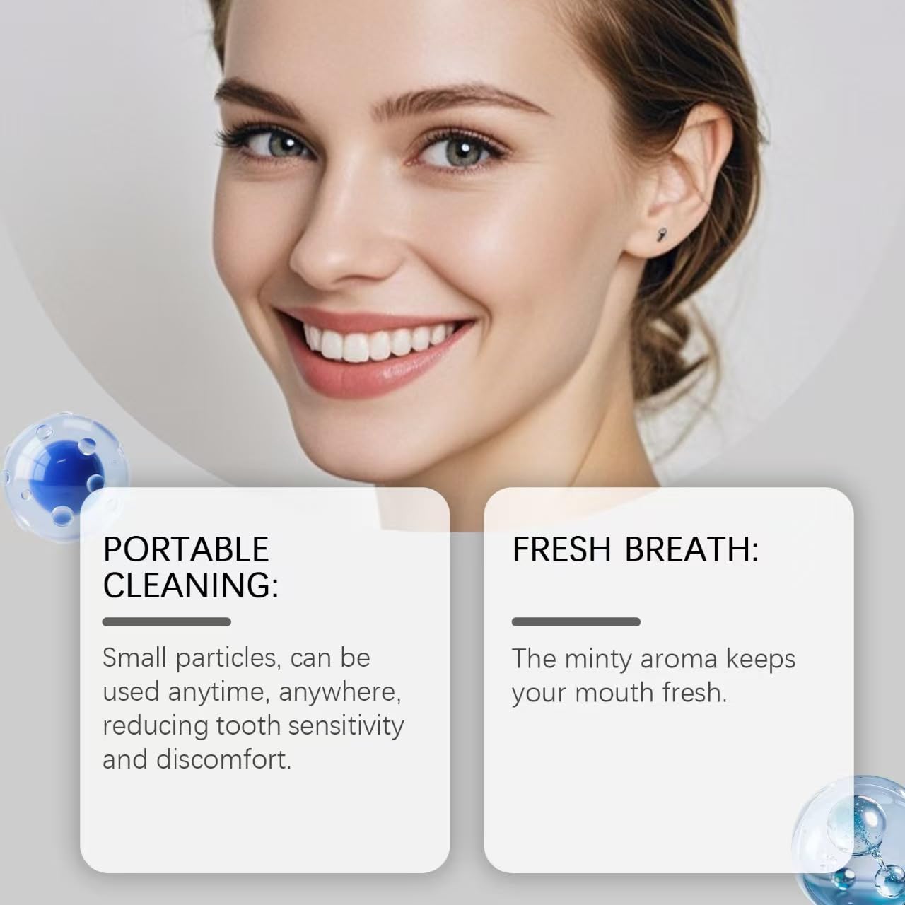 Compresse di dentifricio – Sbiancante, senza fluoro, menta piperita | Idrossiapatite per il sostegno dello smalto e il sollievo dalla sensibilità. Adatto ai viaggi. 62 compresse