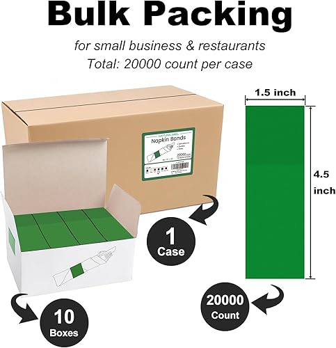Vista 50 de NATURALABEL Servilletero estándar, servilleteros de papel autoadhesivos, 2000 unidades (blanco)