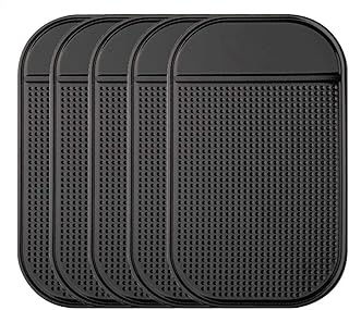 Bysameyee Car Dashboard Non Slip Mat, 5-Pack Anti-slide Sticky Extra-thick Dash Pad for Radar Detector, Cell Phone, Keys, Glass, Mirrors, Metal, GPS, Coins