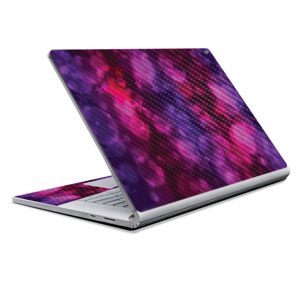 MightySkins Carbon Fiber Skin for Microsoft Surface Book 2 13" (2017) - Star Power,Protective, Durable Textured Carbon Fiber Finish,Easy to Apply, Remove, and Change Styles,
