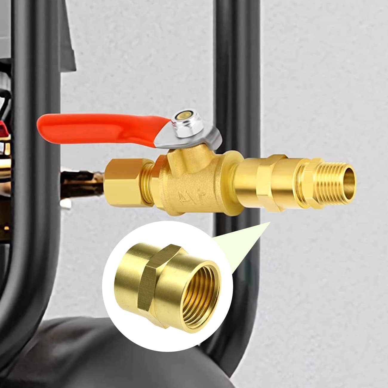 SDTC Tech 2-Pack Metal Brass Pipe Fittings 1/2 NPT Female x 1/2 NPT Female Thread Hex Nipple Coupler Adapter