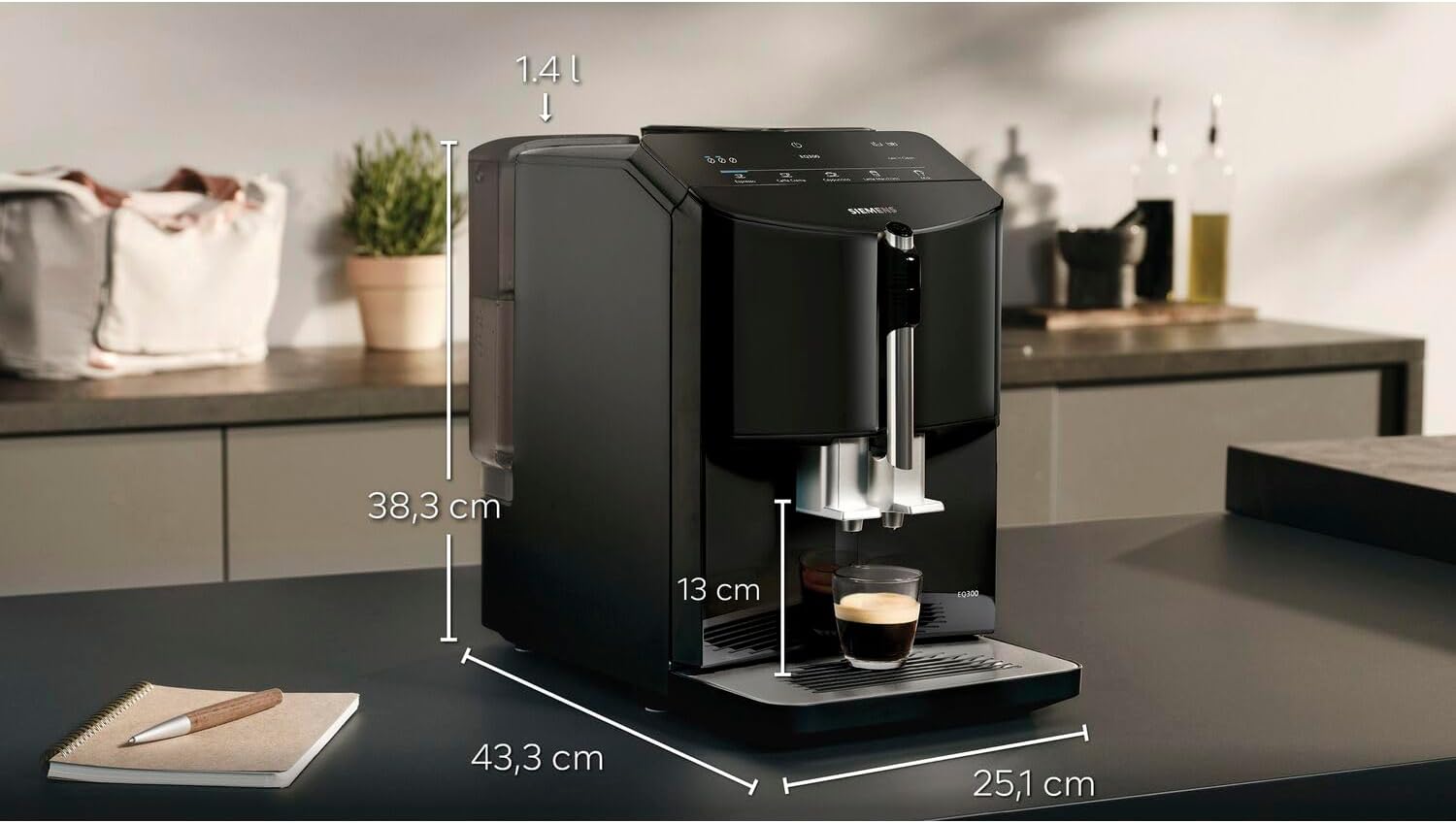Dimensions of Siemens TF301E09 Espresso Machine
