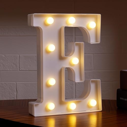 Letras con luces LED, 26 letras del alfabeto, letras pequeñas con luces, luces de señal alimentadas por pilas para fiestas, mesa, decoración de