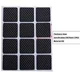 72PCS Non-Slip Rubber Furniture Pads, 28 x 28mm Wood Floor Protector Pads for Sofa Table Chair Leg Floor Anti Scratches Furniture Feet Protectors Square Feet Sticky Self-adhesive Set (Black) - Image 2