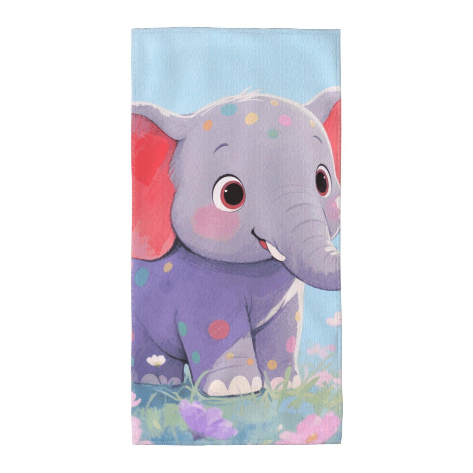 FekiLoot Absorbent Hand Towels 12"X24" Decorative Bathroom Towel Soft Microfiber Face Towel Elephant Dish Kitchen Towels for Bathroom Kitchen Hotel Spa Bath Towels