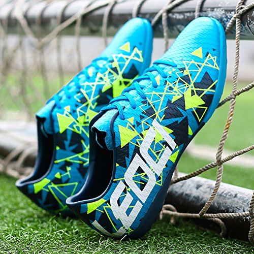 [ZXCP] サッカーシューズ スボーツシューズ 子供と大人 サッカートレーニングシューズ 滑り止め 強い耐摩耗性 吸汗性 軽量 通気 ランニングシューズ (23.5cm, ムーンライト) 6枚目