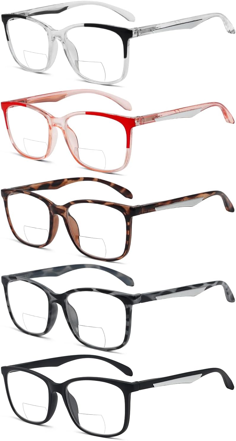 Eyekepper 5-pack Bifocal Reading Glasses for Women Men Bi-focal Readers