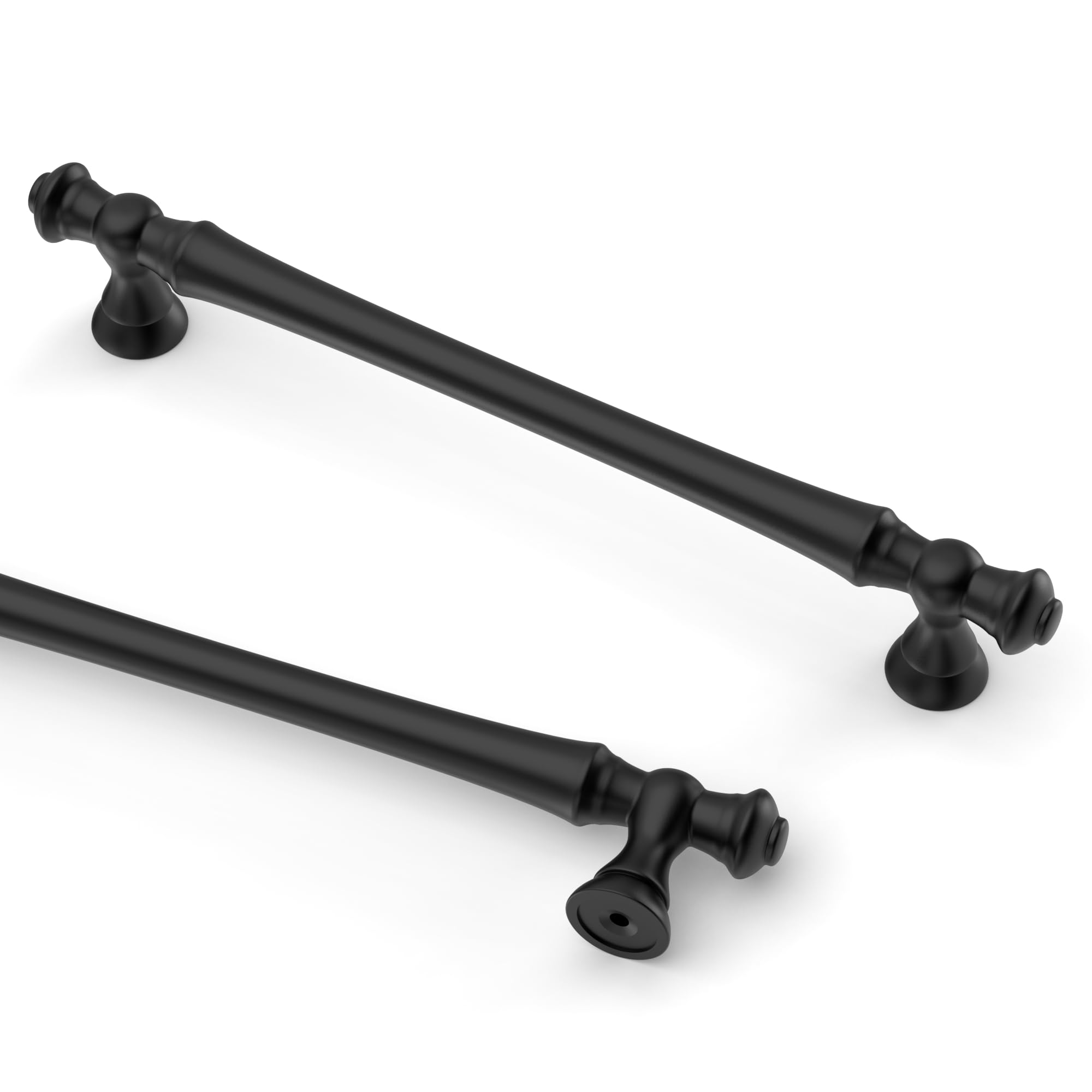 9BUILD 10 Pack Matte Black Cabinet Handles - Zinc Alloy - 160mm - Wardrobe & Kitchen Cupboard Handles - UK0036