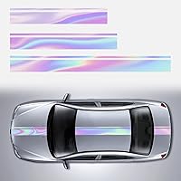 Vista 8 de 3 piezas de calcomanías adhesivas para capó de coche, techo, estilo deportivo modificado, rayas, calcomanías gráficas, vinilo, calcomanías