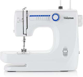 Tristar Nähmaschine, Einstiegsmodell für Anfänger, 10 Stichmuster, Freiarmfunktion, Doppelnadel, Einfaches Einfädeln, Leichtes Design, Nicht für dicke Stoffe, ab 12 Jahren, SM-6000