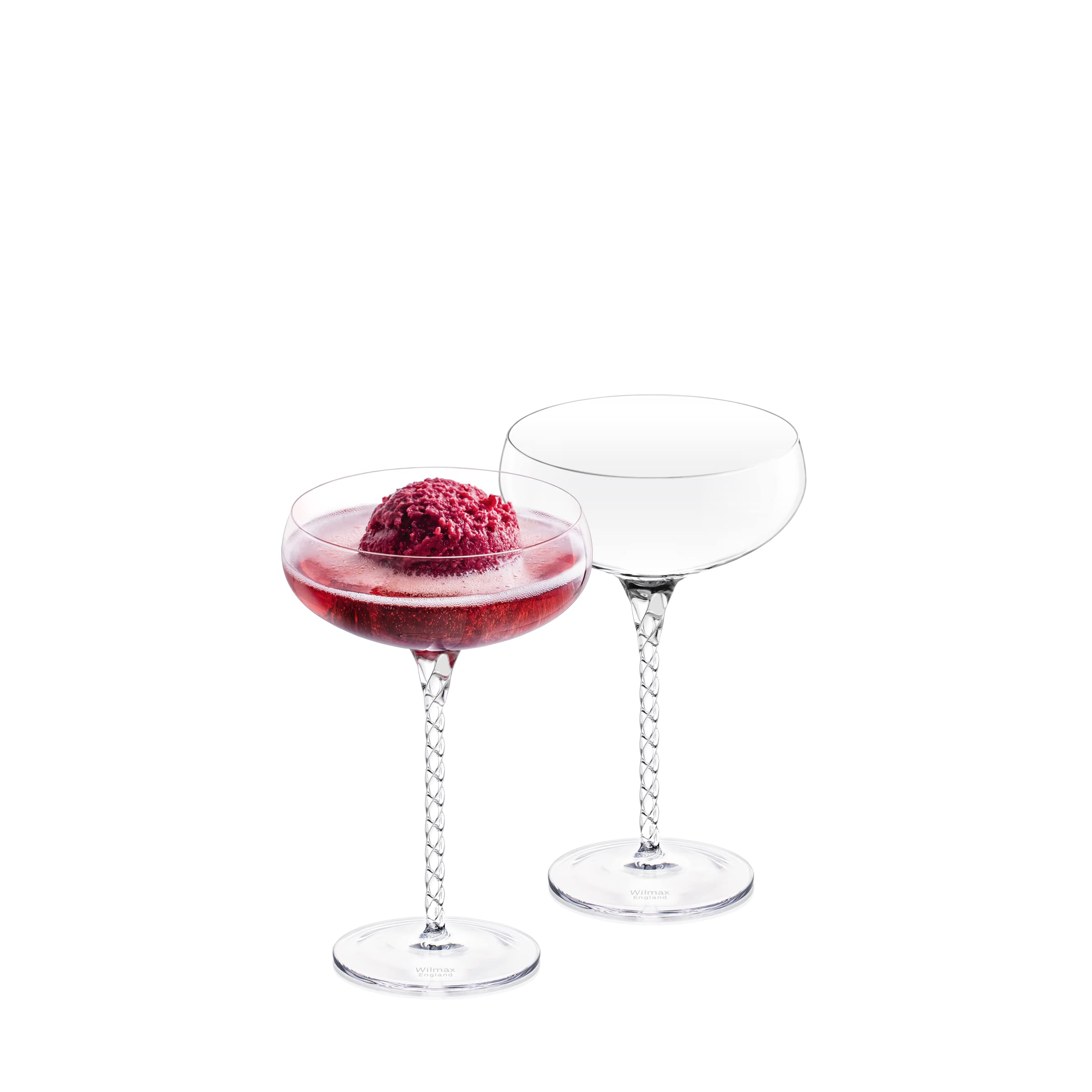 Wilmax Bicchieri da champagne, set da 2-300 ml - Bicchieri da bere per matrimoni, feste, compleanni - Coppe da champagne - Bicchieri da vino spumante - Flûte per Prosecco
