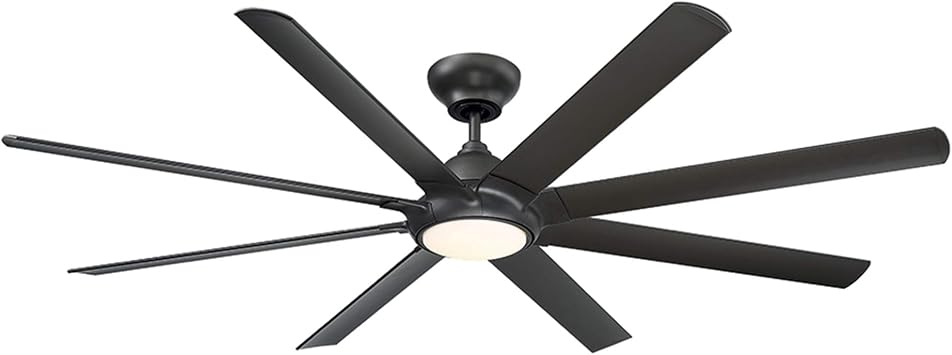 Modern Forms Hydra Smart Indoor and Outdoor 8-Blade Ceiling Fan 80in Bronze with 3000K LED Light Kit and Wall Control works with Alexa, Google Assistant, Samsung Things, and iOS or Android App