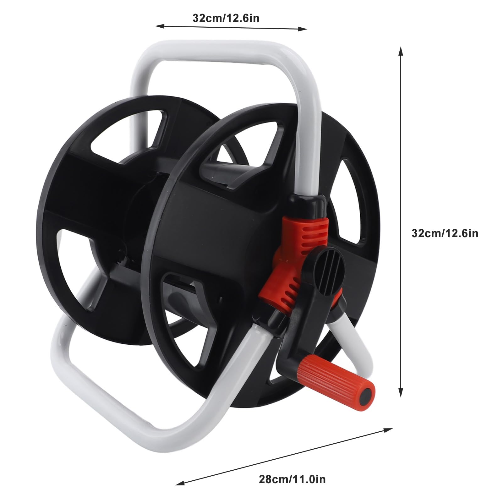 Soporte portátil para Carrete de Manguera, Carrito para jardín, césped, Granja, Lavado de Autos, ABS Negro