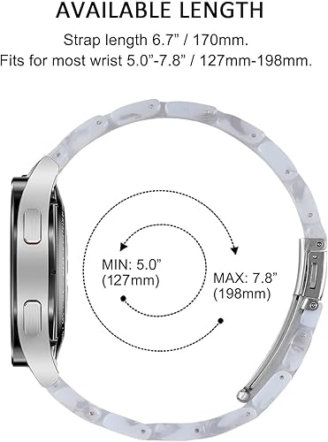 Vista 222 de Correas compatibles con Samsung Galaxy Watch 7 / FE / 6/6 Classic / 5/5 Pro / 4/4 Classic / 3 de 1.614 in / Huawei GT3 de 1.654 pulgadas, 0.787