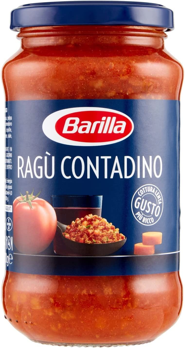 12x Barilla Ragù Contadino Pastasaucen tomatensauce mit Rotwein 400g aus italien