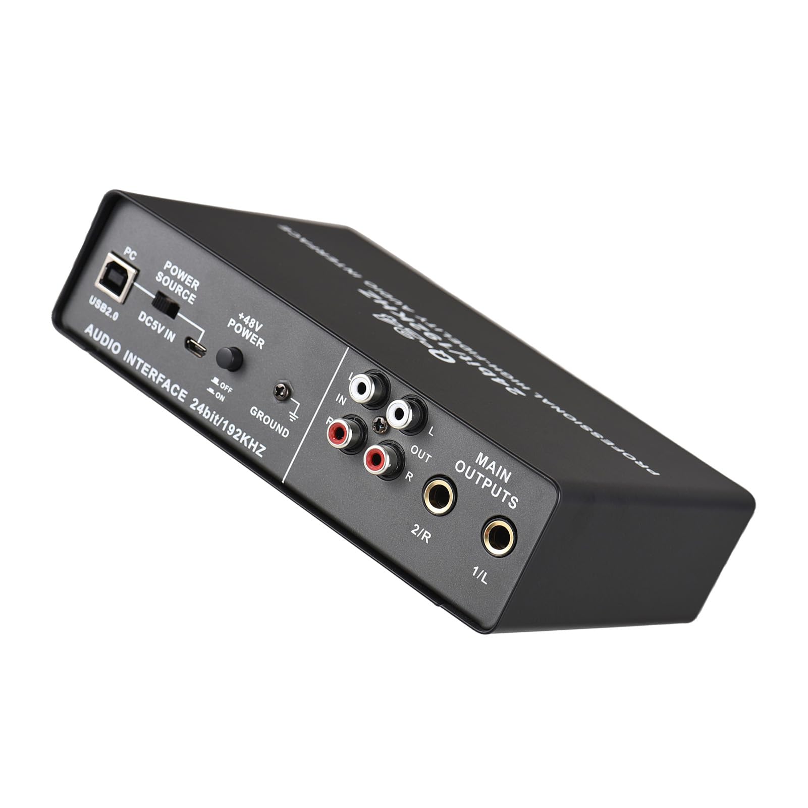 CHICIRIS Interfaz de USB, Entrada de Sonido de Grabación de Micrófono de 192 KHz de 24 Bits, XLR/TRS, Condenser Instrument Micrófono de Grabación con 48V Phantom Power para Música, Transmisión en