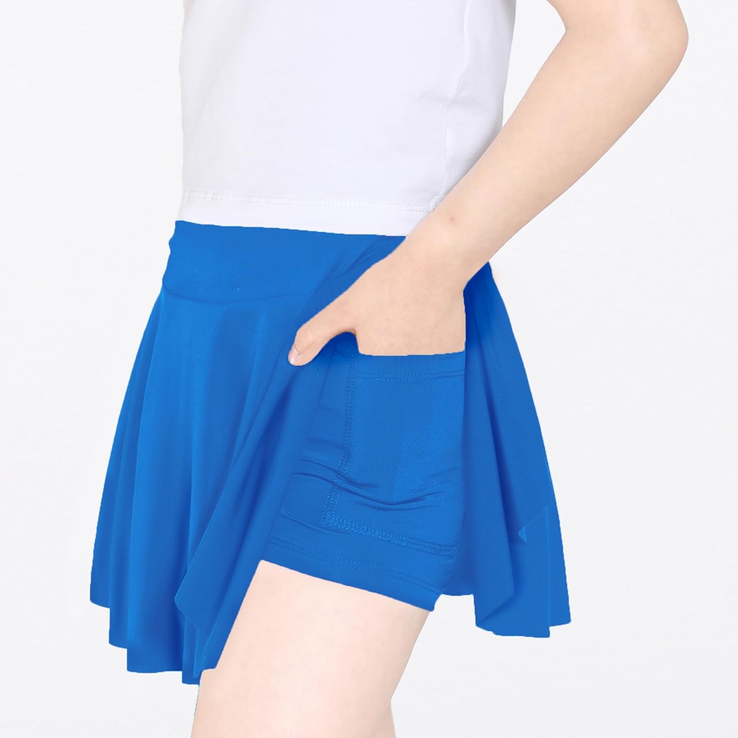 Skort Girls, Athletic Skirts for Tennis Golf, Butterfly Flowy Shorts for Kids, Shorts with Pocket - Image 2
