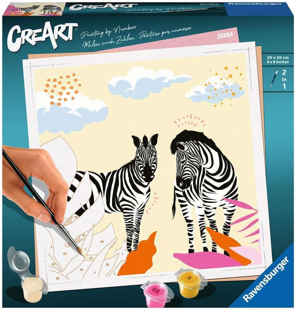 Ravensburger CreArt 23666 Painting by Numbers Zebra 12 Years and Up