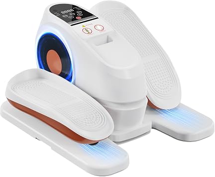 2025 Under Desk Elliptical Machine, Electric Ellipse Leg Exerciser Pro As Seen On TV with 16 Adjustable Speed, Quiet y Assembled with Remote Control & Non-Slip Foot Straps White New