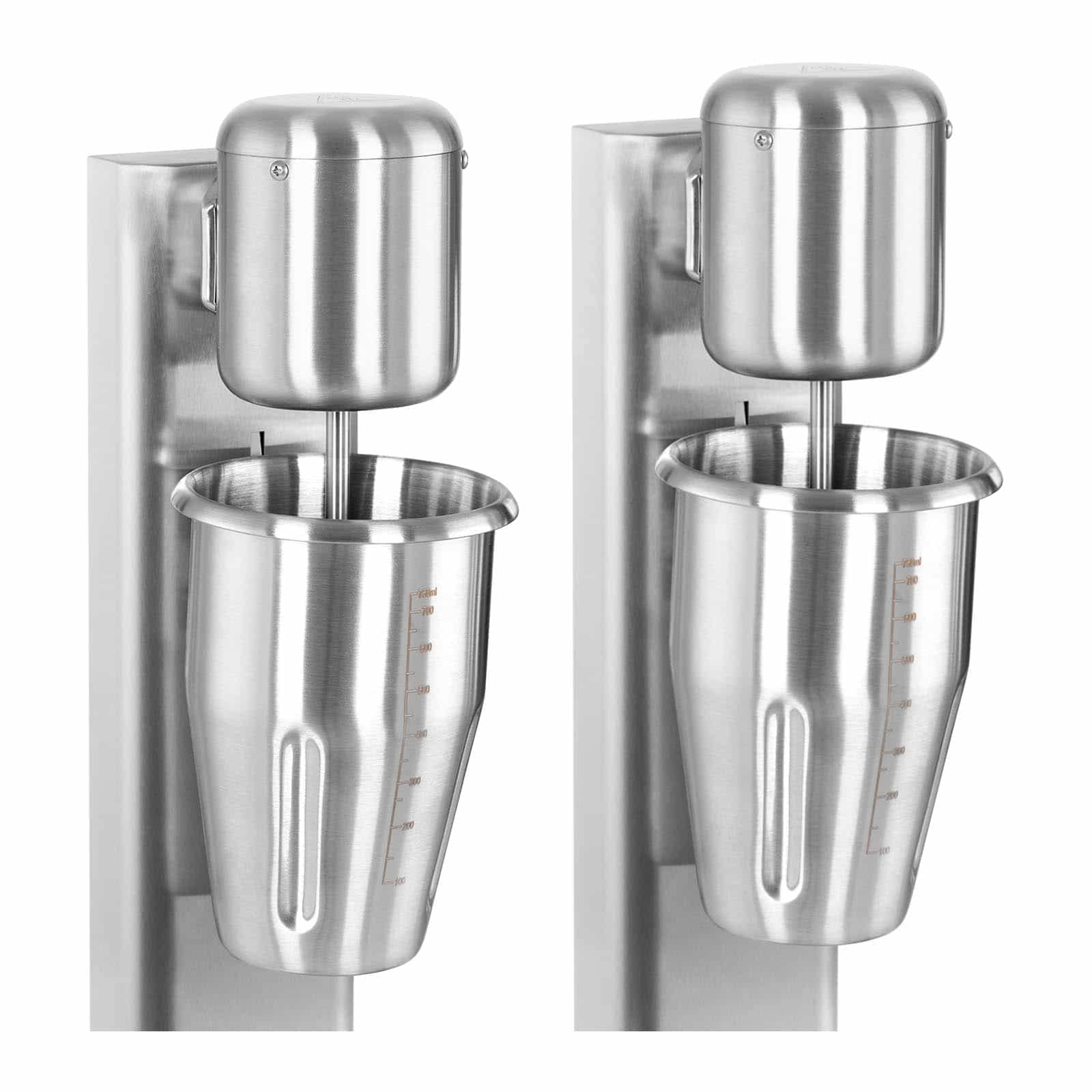 Royal Catering RCPMS-160S Milkshaker Mixeur De Boissons Protéinées Appareil À Milk-Shake (160 W, 2 x 1 l, 15 000 tr/min max. max., 2 réglages de vitesse, Boitier/agitateurs/récipients : inox)