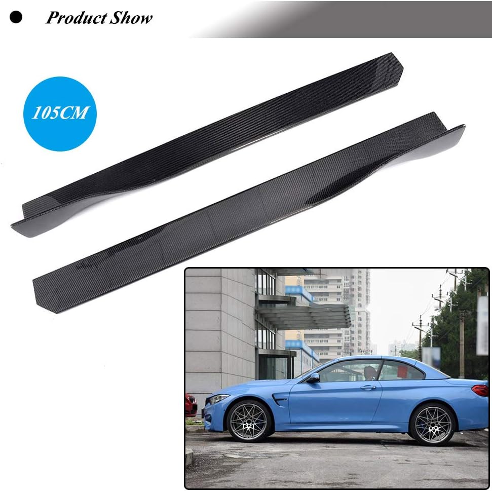 fits for Universal Vehicle BMW Audi Benz Alfa Subaru Jeep Side Skirt Extensions Rocker Panel Carbon Fiber Door Protector Kit Guard (Length 115CM)