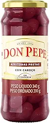 Azeitona Preta Azapa em Vidro 340g (200g Drenados) "Don Pepe"