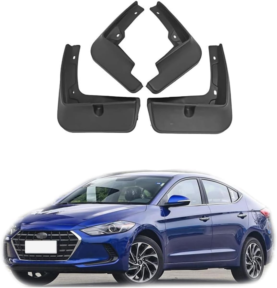 PLAKDFUU Car Mud Flaps for Hyundai Elantra 2011-2023, Styling Body Accessories Splash Guards Fender (Set of 4)