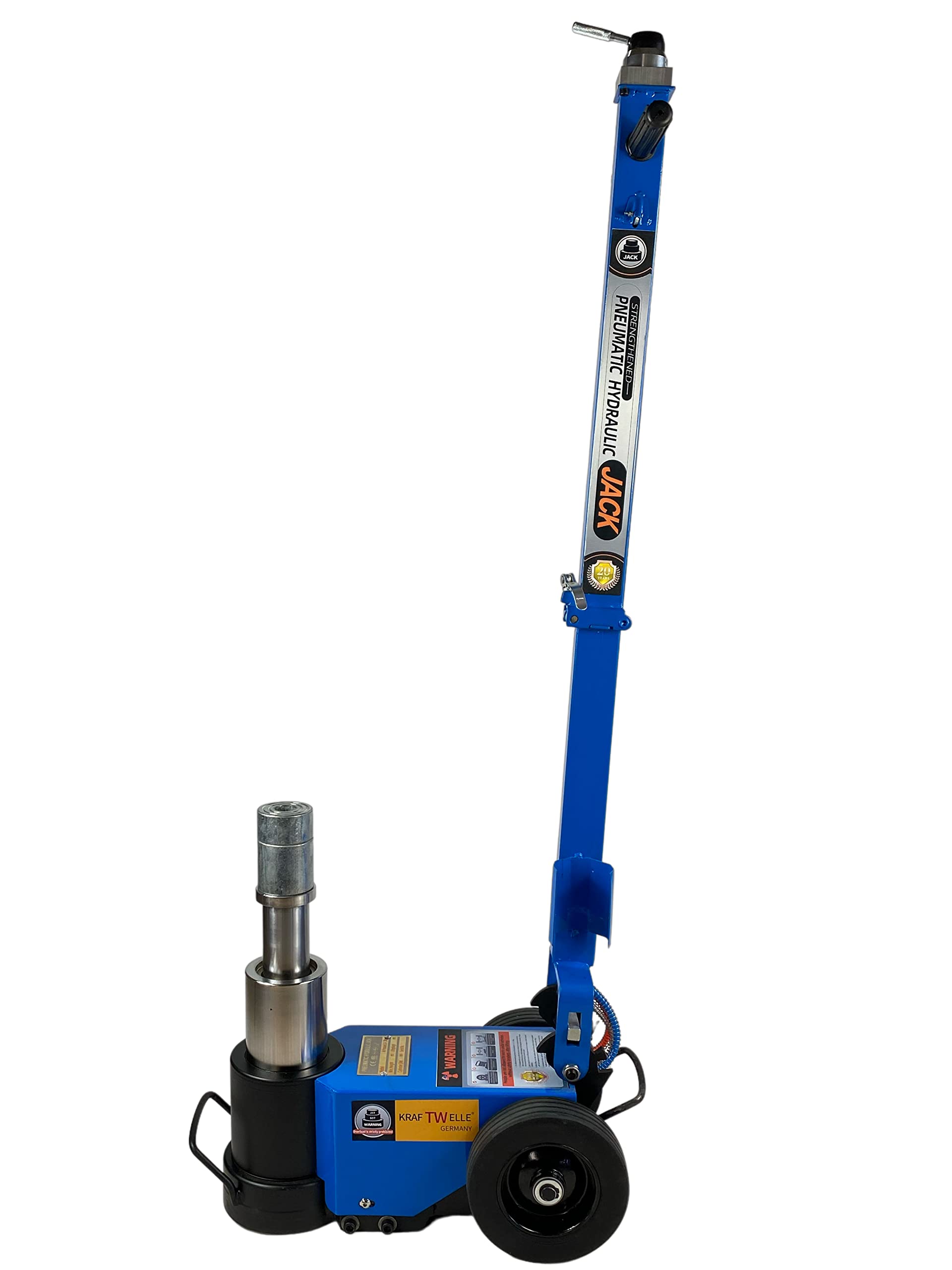 Cric idraulico a carrello Kraftwelle Power Wave 50 tonnellate ad aria compatto pieghevole per camion, agricoltura, veicoli commerciali, trattore