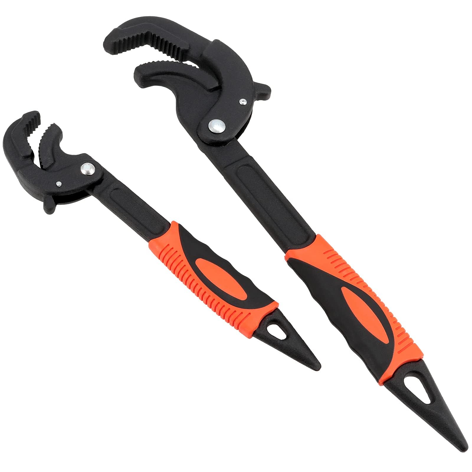 HOIGON 4 llaves ajustables de 10 pulgadas y 15 pulgadas, capacidad de 14 mm a 60 mm, llave multifunción autoajustable, juego de llaves de tubo de agarre rápido con mango antideslizante