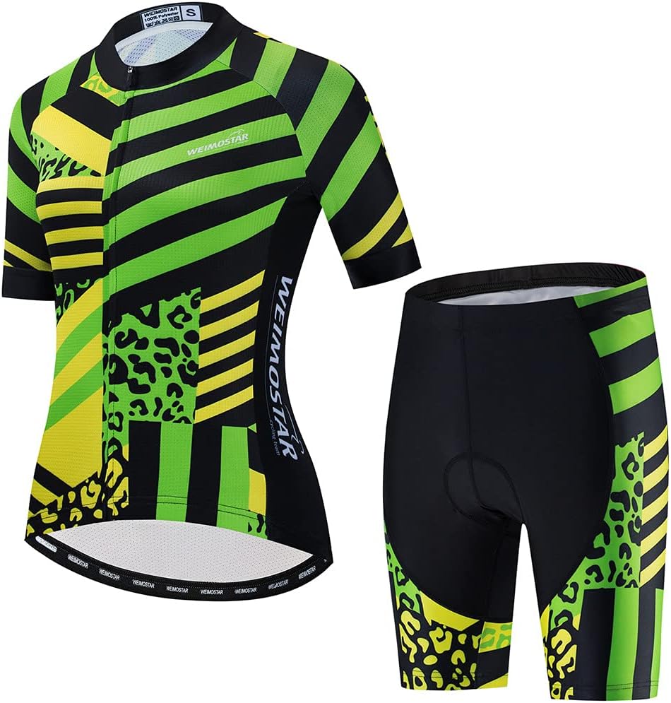 Hotlion Women's Cycling Jersey Set Short Sleeve Bike Clothing with Pocket