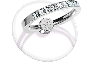 Fingerprint-Free Transparent Phone Ring Holder with Diamond