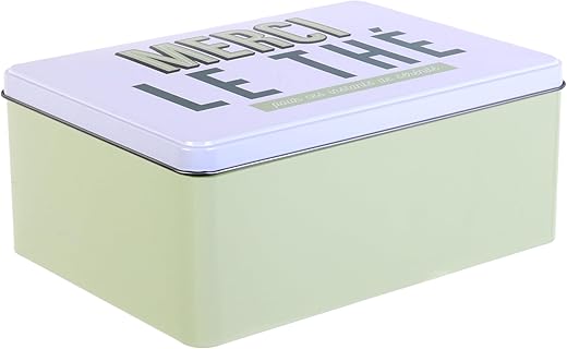 COOK CONCEPT BT6708 Conservation Ma - The Cafe Et Sucre, Metal-Fer, White Green, 20.5 x 14.7 x 8.5 cm