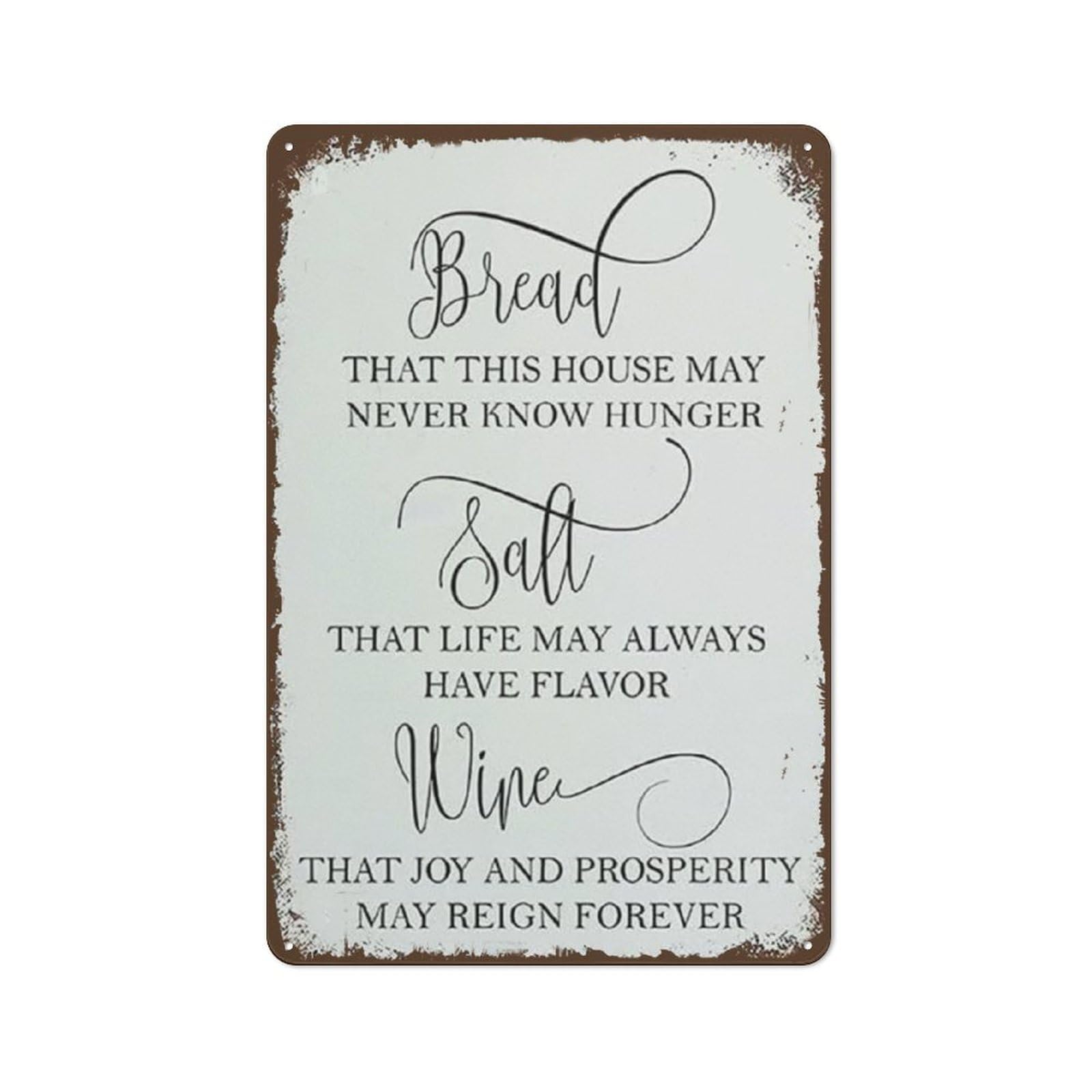Creative Tin Sign Bread Salt Wine Metal Tin Sign Its A Wonderful Life Wall Hanging Sign Vintage Metal Sign Rustic Farmhouse Signs For Home Bar Coffee Office Garage Decor Gift 8 X 12 Inch