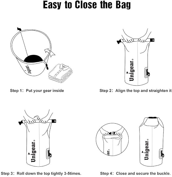 Unigear Sacs Imperméables/Sacs Etanches/Dry Bag (2L/5L/10L/20L/30L/40L) pour Activités de Plein Air et Sports Aquatiques Camping Nautique Kayak Pêche avec Une Pochette étanche de Téléphone - 5