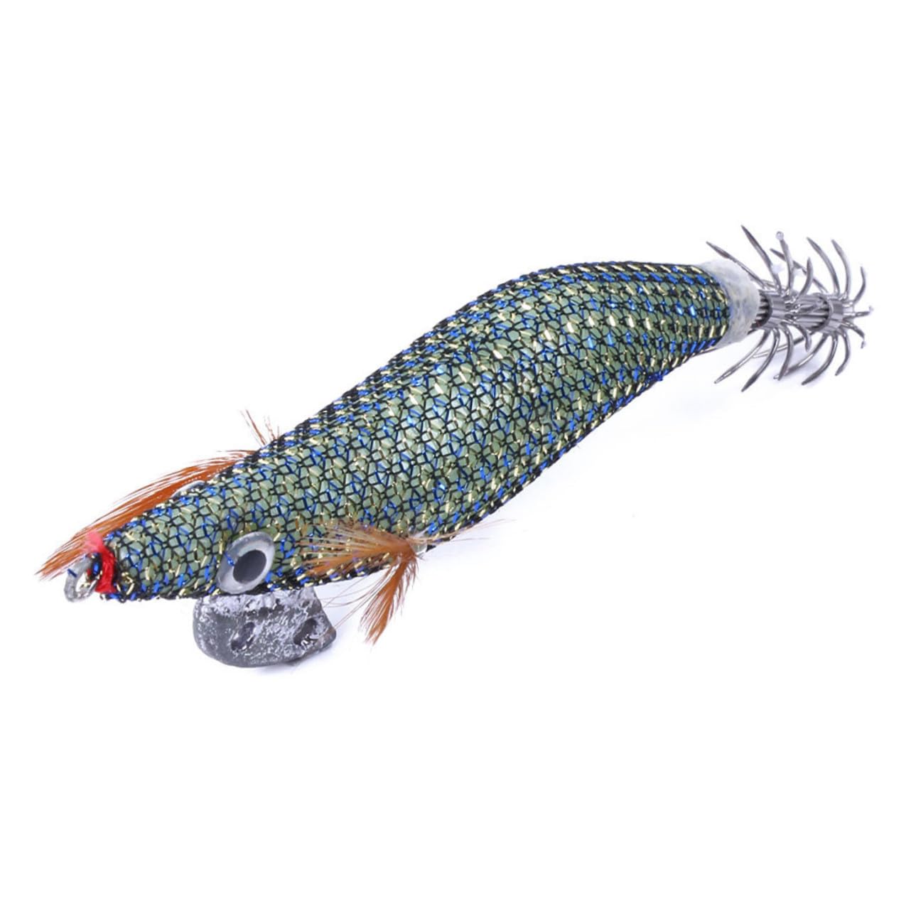 WOONEKY Señuelos de Pesca Luminiscentes Imitación Gamba y Calamar 10 Piezas