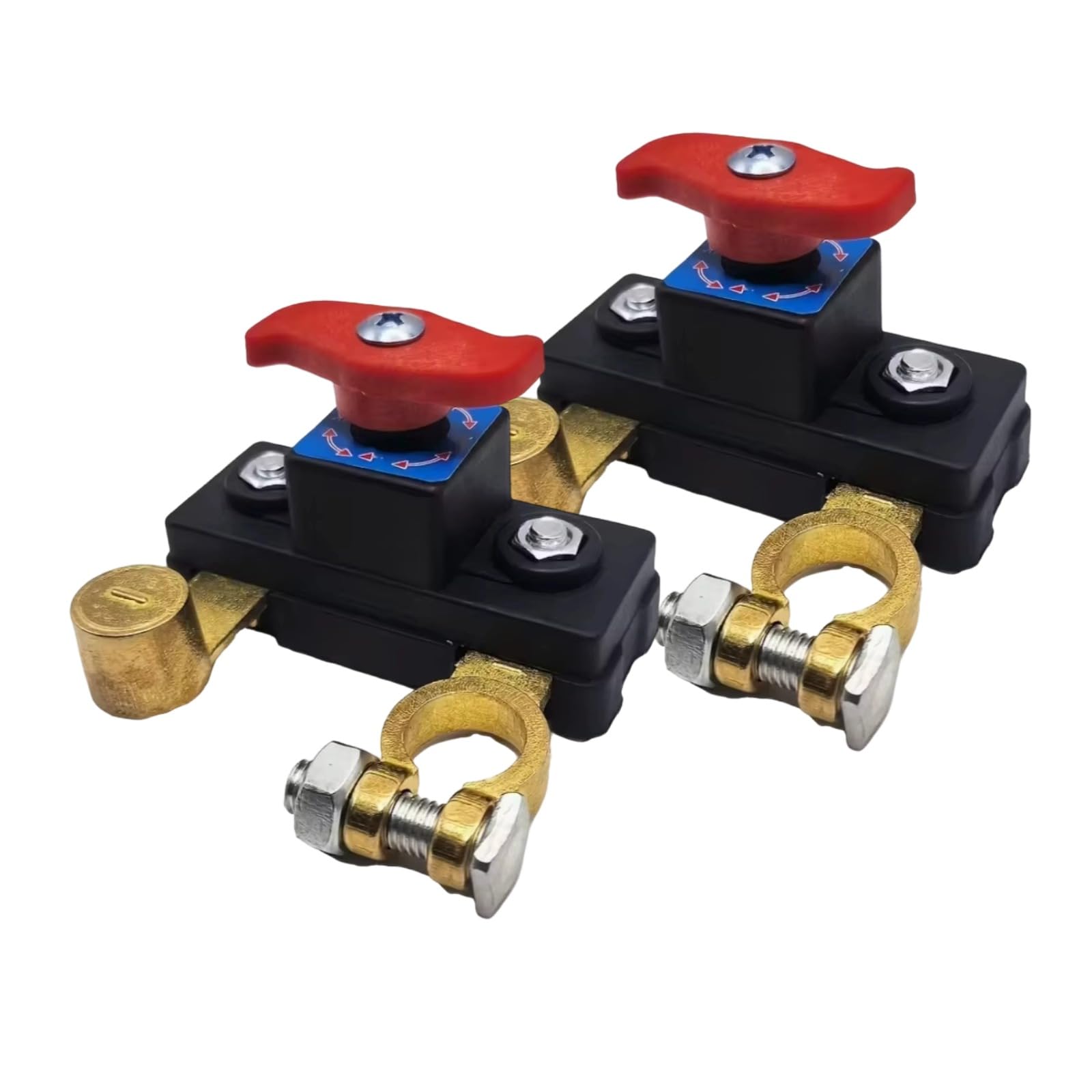 Photo 1 of 2Pcs Battery Disconnect Switch 12 Volt 24 Volt, High Conductivity Battery Cut Off Switch, Pure Copper Manual Rotary Battery Shut Off Switch for Car Truck RV Boat Power Control