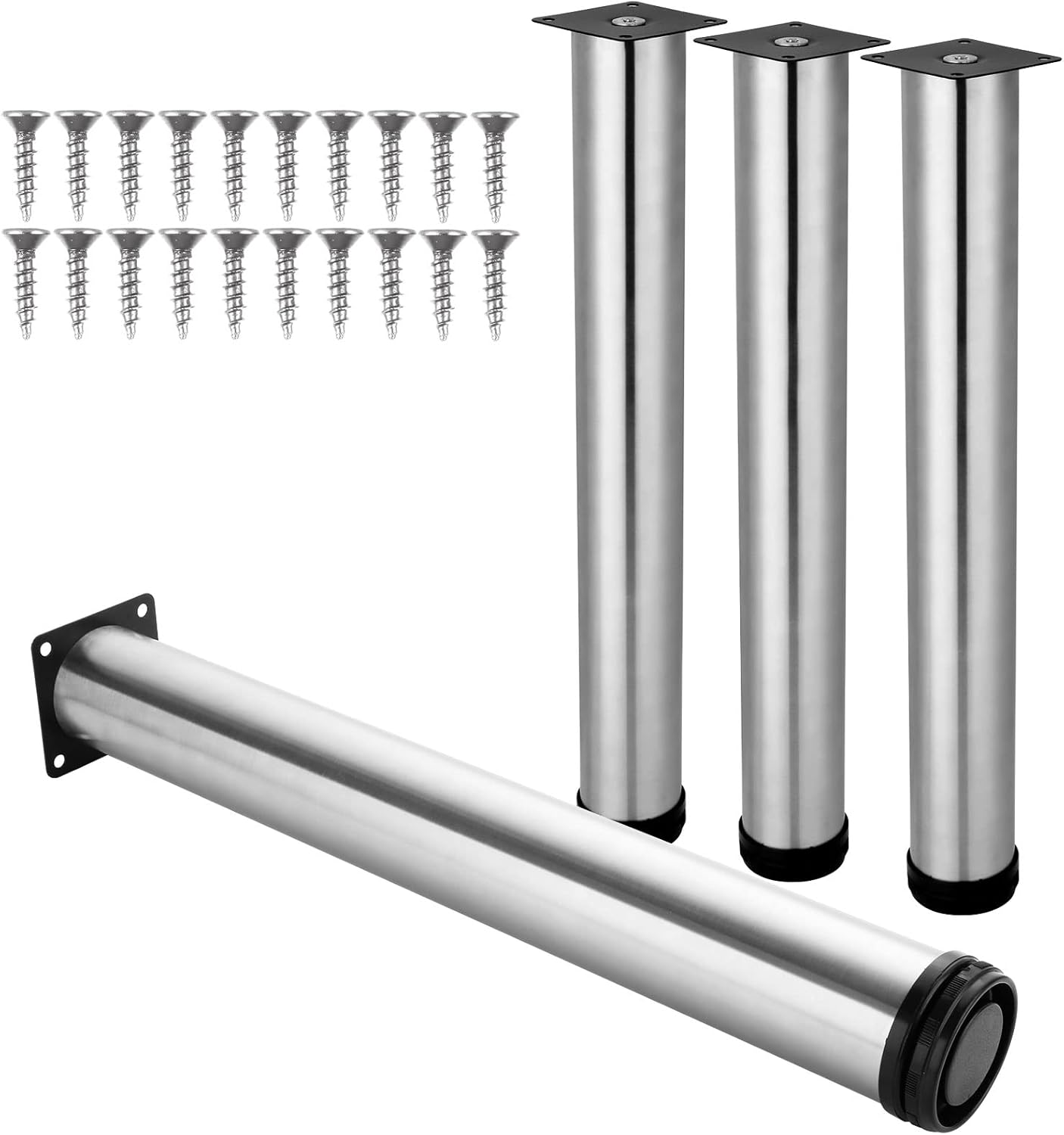 YAYODS 4PCS Adjustable Table Legs, 400mm Stainless Steel Furniture Legs