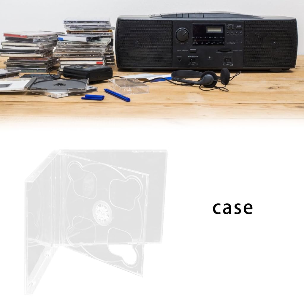 Wegiwuca Clear Disc Holder Case Square Disc Case Clear Single VCD Disc Case Standard Disc VCD Covers Protective Case