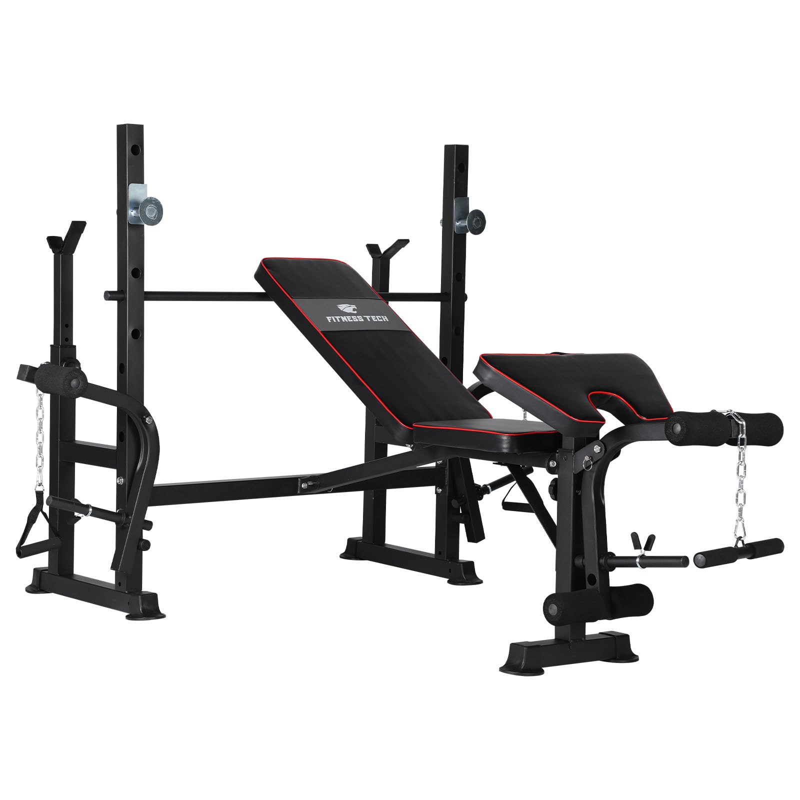 Banco Multiestación Reclinable para Press Banca y Sentadillas, Banco Ajustable para Entrenamiento de Cuerpo Completo, Equipo de Musculación Profesional para Casa o Gimnasio, 34kg