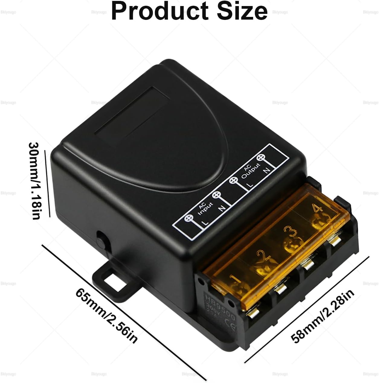 Product dimensions of the receiver unit
